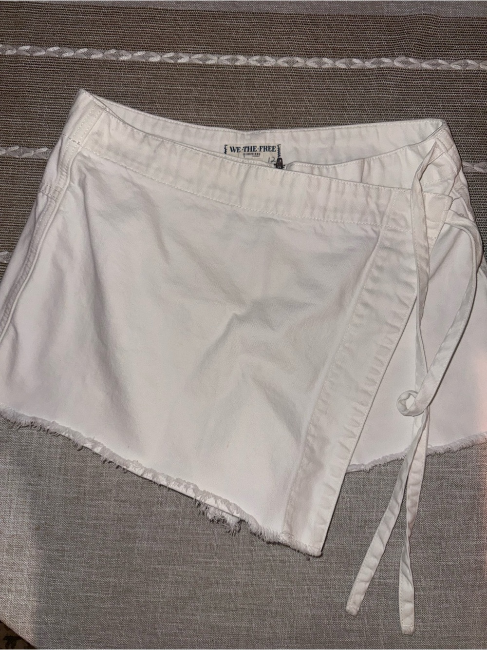 We The Free White Tie-Waist Denim Skort - Picture 2 of 5
